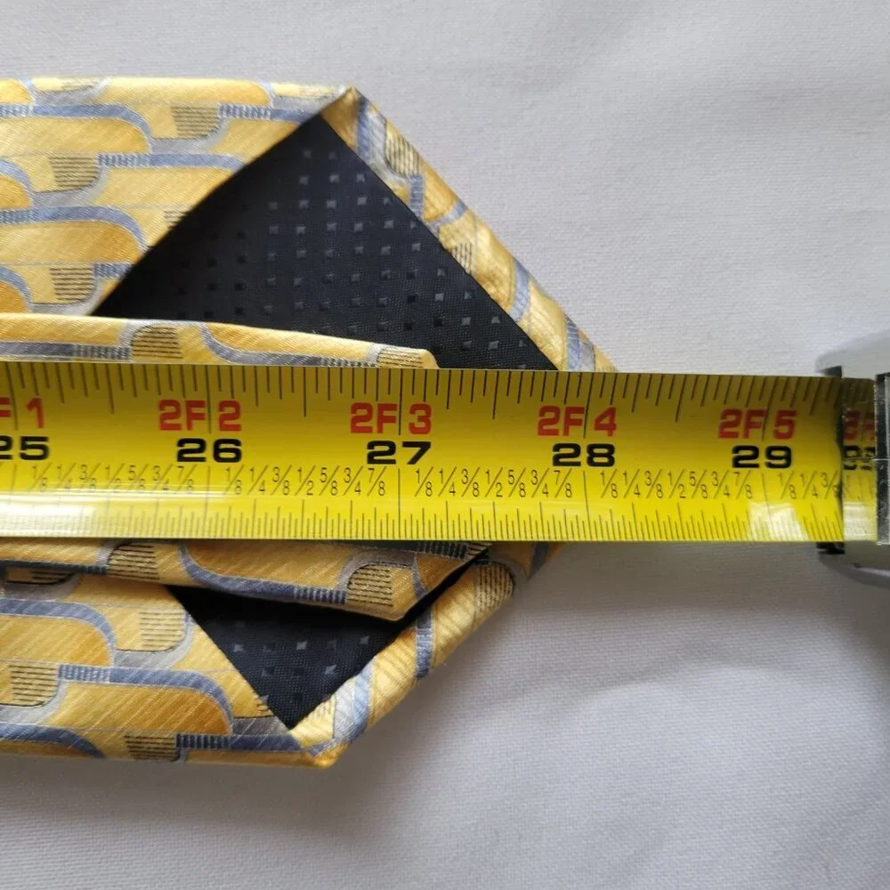 Umberto Bossi Yellow, Gold, & Blue Men’s Necktie – Roma Milano
